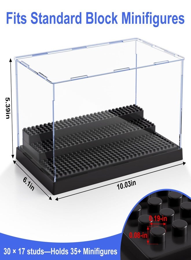 Mlikero 2 Pack Minifigure Display Case for Action Figures Blocks, Clear Dustproof Acrylic Display Box Storage with 3 Movable Steps Gifts for Children,Black… - Image 3